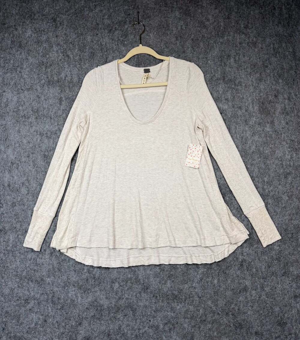 Free People We The Free Thermal Tunic Size S Oatmeal Heather